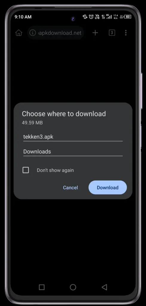 Click on download button